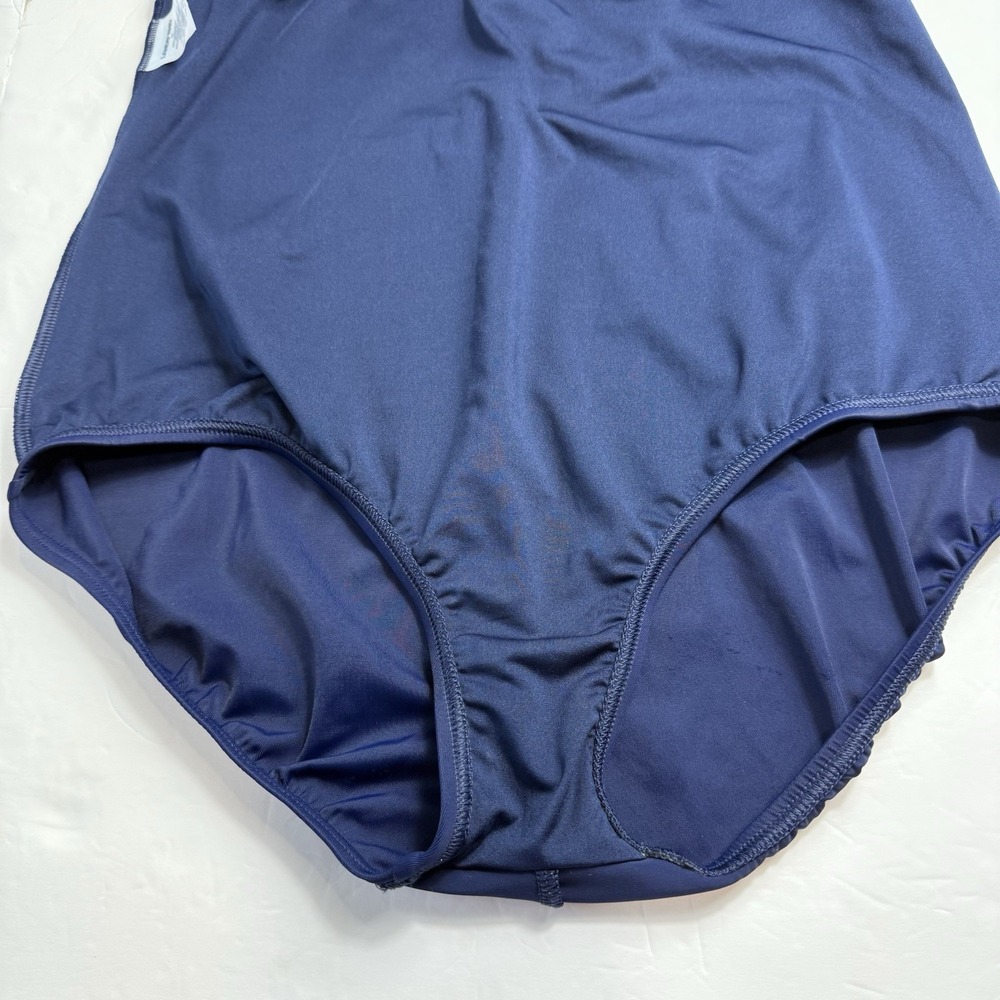 Lands End Aqua Navy Blue One Piece Soft Cup Tugless Sporty Swimsuit Size‎ 14 - Picture 10 of 12